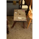 SMALL FOUR LEGGED MILKING STOOL, 36CM WIDE