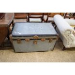 VINTAGE RECTANGULAR TRAVEL TRUNK 90CM WIDE