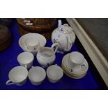 19TH CENTURY ROCKINGHAM STYLE TEA SET WITH GILT DECORATION