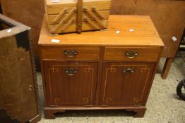 20TH CENTURY MAHOGANY DOUBLE COAL PURDONIUM WITH TWO DRAWERS TO TOP