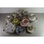 QTY OF MIXED TEA WARES TO INCLUDE SUSIE COOPER, NORITAKE, EDWARDIAN FLORAL DECORATED TEA SET ETC