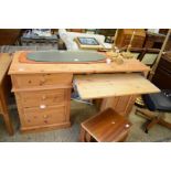 MODERN PINE TWIN PEDESTAL OFFICE DESK, 152CM WIDE