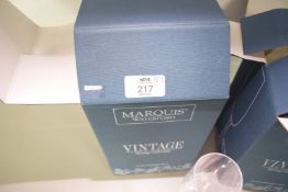 TWO BOXES MARQUIS BY WATERFORD CLEAR GLASS CHAMPAGNE FLUTES (8)