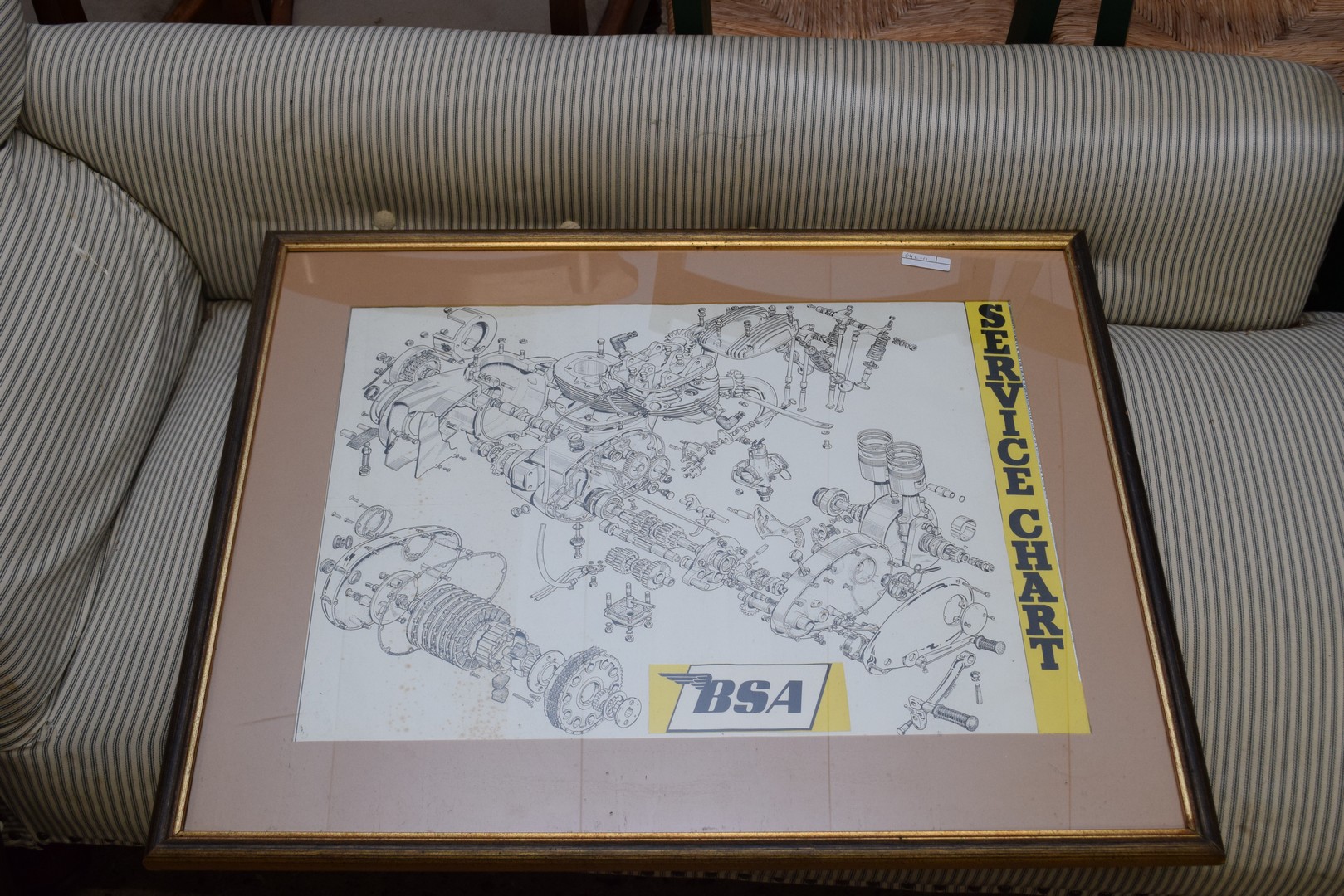 MOTORCYCLE INTEREST, A BSA SERVICE CHART TOGETHER WITH A NORTON MOTORCYCLE ADVERTISING PRINT, BOTH - Image 3 of 3