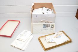 BOX OF MIXED FIRST DAY COVERS AND OTHER LOOSE STAMPS