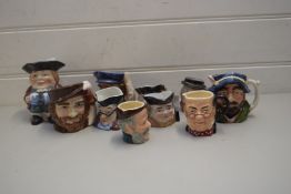 COLLECTION OF MIXED TOBY AND CHARACTER JUGS