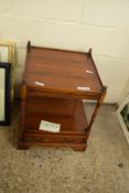 YEW WOOD VENEERED LAMP TABLE WITH SINGLE DRAWER BASE, 45CM WIDE