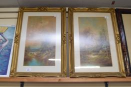 LATE 19TH/EARLY 20TH CENTURY PAIR OF LANDSCAPE STUDIES, ONE WITH COTTAGES, THE OTHER WITH A