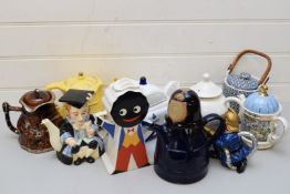 MIXED LOT VARIOUS NOVELTY TEA POTS TO INCLUDE LINGARD, SADLER, SILVER CRANE AND OTHERS