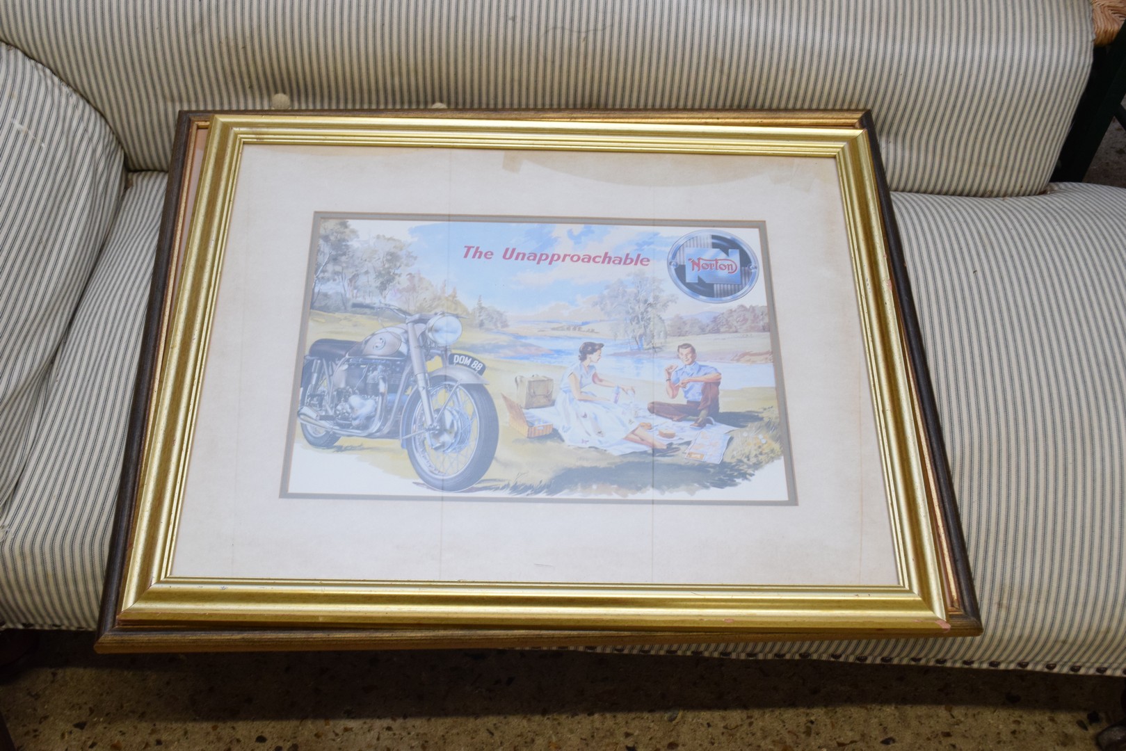 MOTORCYCLE INTEREST, A BSA SERVICE CHART TOGETHER WITH A NORTON MOTORCYCLE ADVERTISING PRINT, BOTH - Image 2 of 3