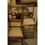 THREE VARIOUS LATE 19TH/EARLY 20TH CENTURY CANE SEATED CHAIRS