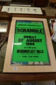 LOWERSTOFT INVADERS MOTORCYCLE CLUB ADVERTISING POSTER SCRAMBLE SUNDAY 31 AUGUST 1980, F/G, 72CM