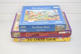 SIMPSONS 3D CHESS GAME PLUS TWO BOXED JIGSAW PUZZLES