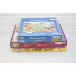 SIMPSONS 3D CHESS GAME PLUS TWO BOXED JIGSAW PUZZLES