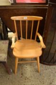 MODERN CHILD'S BEECHWOOD CARVER CHAIR, 35CM WIDE