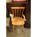 MODERN CHILD'S BEECHWOOD CARVER CHAIR, 35CM WIDE