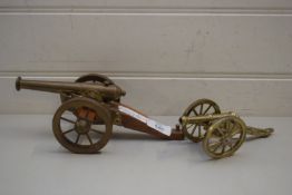 TWO BRASS MODEL CANNONS