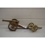 TWO BRASS MODEL CANNONS