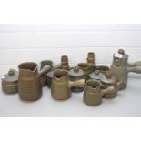 MIXED LOT OF LANGLEY AND OTHER STONEWARE POTTERY ITEMS TO INCLUDE JUGS, TEA POTS, VASES ETC