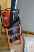 WHEELED SHOPPING BAG TOGETHER WITH A SMALL FOLDING AIRER RACK