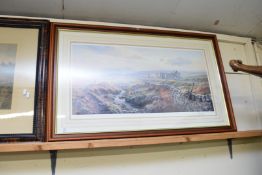 REX PRESTON, MOORLAND SCENE WITH FARMHOUSE, COLOURED PRINT, SIGNED IN PENCIL, F/G, 100CM WIDE