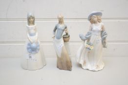 THREE SPANISH FIGURINES IN THE LLADRO STYLE