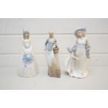 THREE SPANISH FIGURINES IN THE LLADRO STYLE