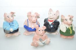 FIVE WADE NATWEST PIGGY BANKS