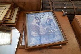 TWO REPRODUCTION ADVERTISING PRINTS, 'BORAX SOAP' AND 'CHADWICKS SEWING COTTON', F/G, 55CM HIGH