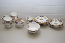 QTY OF GROSVENOR FLORAL DECORATED TEA WARES