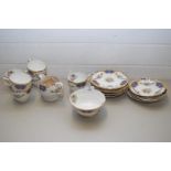 QTY OF GROSVENOR FLORAL DECORATED TEA WARES