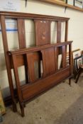 EDWARDIAN MAHOGANY AND INLAID DOUBLE BED FRAME, 142CM WIDE