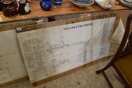 VULCAN TWO TONNE CHASSIS WORKSHOP CHART ON WOODEN BACK