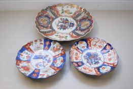 GROUP OF THREE IMARI DECORATED PLATES