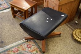 RETRO MID-CENTURY ROSEWOOD AND CHROME FOOT STOOL IN THE EAMES STYLE WITH LOOSE CUSHION, 69CM WIDE