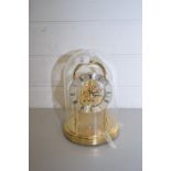 MODERN SEIKOSKELETON MANTEL CLOCK FITTED WITH QUARTZ MOVEMENT UNDER A GLASS DOME