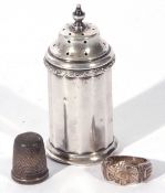 Mixed Lot comprising a silver pepper pot, makers William Neil & Sons, Birmingham 1932, together with