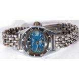 Last quarter of the 20th century ladies marine/star stainless steel cased wrist watch with 17-