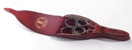 Wingfield, Rowbotham & Co Sheffield, a cased set of three graduated pairs of scissors, 15cm long