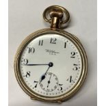 First quarter of 20th century gold plated cased Waltham, USA pocket watch having blued steel hands