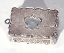 Victorian silver vinaigrette of hinged rectangular form, Birmingham 1859, makers Neil & Cooke
