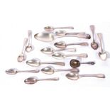 Mixed Lot of various silver flatwares comprising a Victorian Fiddle and Shell pattern table spoon,