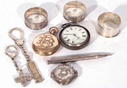 Mixed Lot including gents gold plated Elgin hunter pocket watch, Victorian silver cased pocket