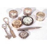 Mixed Lot including gents gold plated Elgin hunter pocket watch, Victorian silver cased pocket