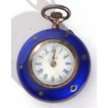 Ladies last quarter of 19th/first quarter of 20th century miniature fob watch with unmarked case,