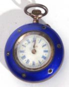 Ladies last quarter of 19th/first quarter of 20th century miniature fob watch with unmarked case,