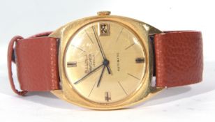 Gents third quarter of the 20th century hallmarked 18ct gold cased Bulova Ambassador wrist watch