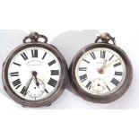 Mixed Lot: two Edwardian hallmarked silver cased pocket watches (for restoration or parts), the