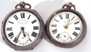 Mixed Lot: two Edwardian hallmarked silver cased pocket watches (for restoration or parts), the