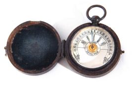 Mid/Late Victorian gilt metal cased pocket pocket damp meter with blued steel hand to a black